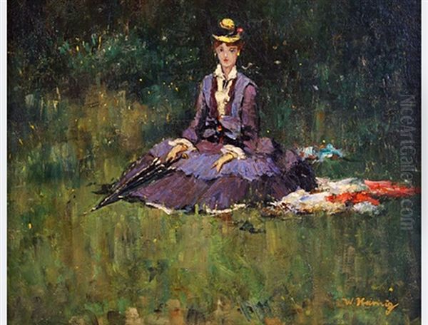 Seated Lady In A Park - view 1