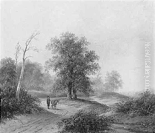A Peasant And A Mule On A Sandy Track In A Valley - view 1