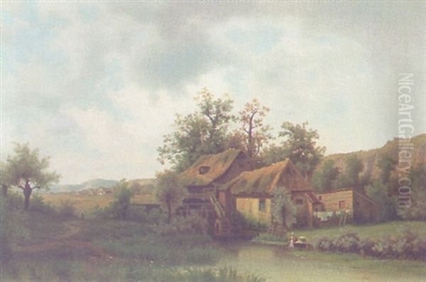 Wassermuhle Mit Hugeliger Landschaft - view 1