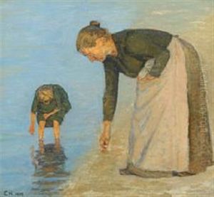 Clam Harvesters At The Skaw, Denmark by Einar Hein