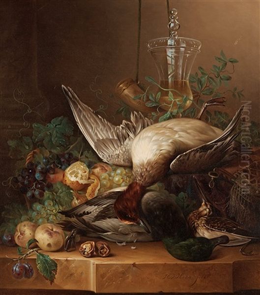 Still Life With Ducks, Fruits And A Glass Trophy - view 1
