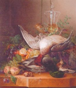 Stilleben Med Faglar, Frukter Och Vinglas by Hendrik Jan Hein