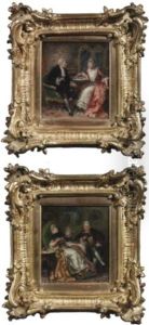 Elegantes Paar Beim Schachspiel by Johann Adalbert Heine