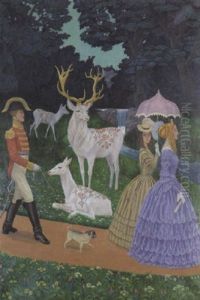 Spaziergang Im Hirschpark by Thomas Theodor Heine