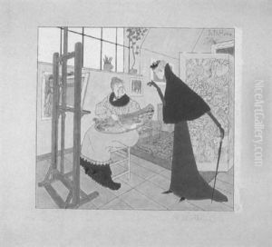 Der Atelierbesuch by Thomas Theodor Heine