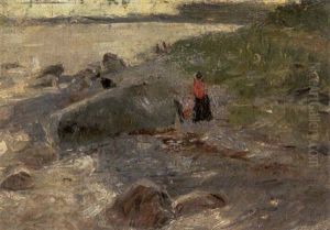 Spazierganganger Am Ufer by Thomas Theodor Heine
