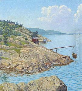 Landschaft Am Meer In Norwegen by Thomas Theodor Heine