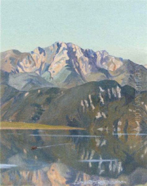 A Mountainous Lake Landscape - view 1