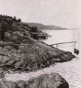 Landschaft Am Meer In Norwegen by Thomas Theodor Heine
