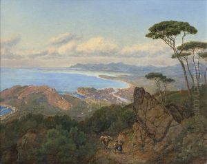 Blick Von Einer Anhohe Auf Nizza Und Die Baie Des Anges by Johann Baptiste Heinefetter