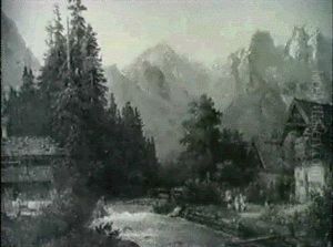 Traveler In Front Of Alpine Cottages by Johann Baptiste Heinefetter