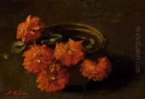 Still-life With Red Flowers In A Pot by Marie Heineken