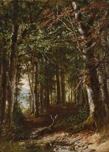 Reh Im Wald by Eduard Heinel