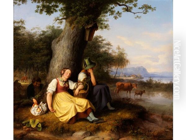 Gebrigslandschaft Mit Personenstaffage - view 1