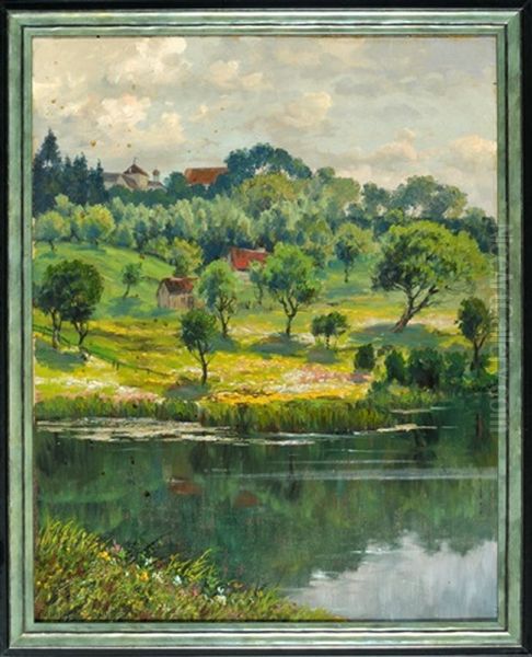 Blick Vom Ufer Des Starnberger Sees Auf Die Klosteranlage In Bernried - view 1