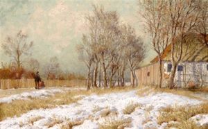 Landschaft Mit Bauernhaus Im Winter by Hans Heinen