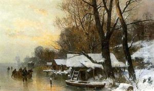 Winterabend Am Starnbergersee by Karl Adam Heinisch
