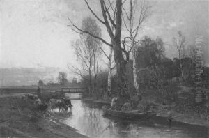 Abend Stimmung Am Wasser by Karl Adam Heinisch