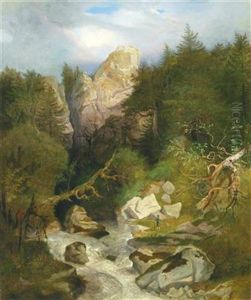 Hunter In A Gorge