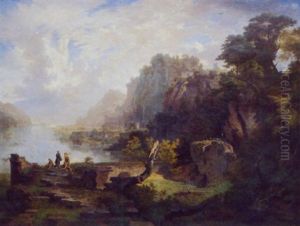 Historische Landschaft Oder Blick Auf Juvavum, Spater Salzburg