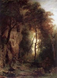 Der Eremit Futtert Ein Reh Vor Seiner Klause by Heinrich Heinlein