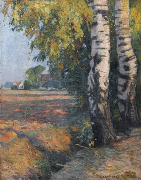 Landschaft Mit Birken Und Hausern - view 1