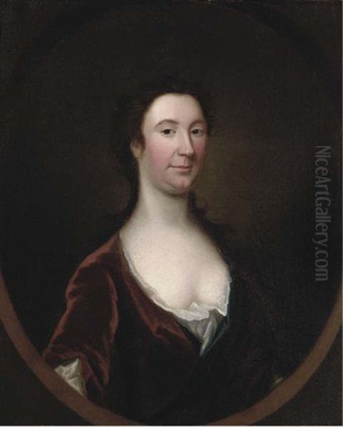 Portrait Of A Lady, Half-length, In A Brown Dress - view 1