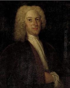Portrait Of A Gentleman In A Brown Jacket And White Cravat by John Theodore Heins Sr.