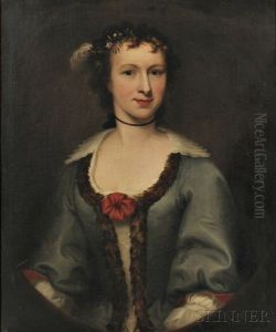 Lady With Floral Hairpiece And Fur-lined Coat