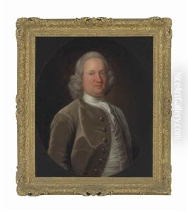Portrait Of A Gentleman, Half-length, In A Grey Velvet Coat And A White Cravat, Feigned Oval