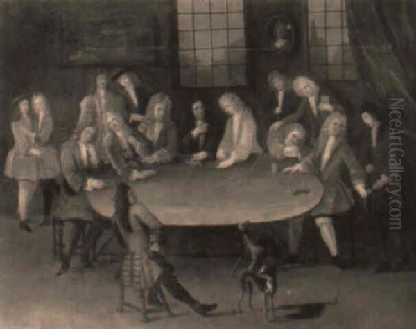 The Interior Of A Gaming Club With Gentlemen Playing Dice - view 1
