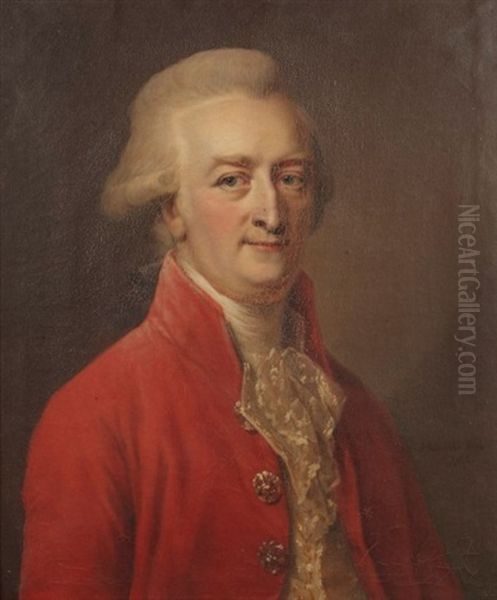 Portrait Dhomme Avec Une Veste De Velours Rouge - view 1