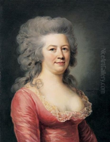 Portrait De Femme En Robe Rose - view 1