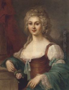 Portrait Of The Comtesse De Bernicourt, A Rose In Her Right Hand