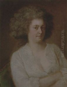 Portrait Of A Lady Wearing A White Dress by Johann Ernst Heinsius