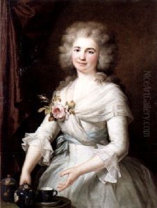 Portrait Of Madeleine Dugas, Later Madame Fructus, Standing By A Table Serving Tea