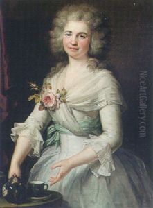 Portrait Of Madeleine Dugas, Later Madame Fructus, Standing By A Table Serving Tea