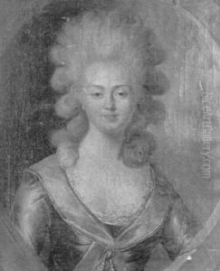 Portrait De Jeune Femme Portant A La Robe Au Col Bleu Portrait De Jeune Femme Portant A La Robe Au Col Bleu