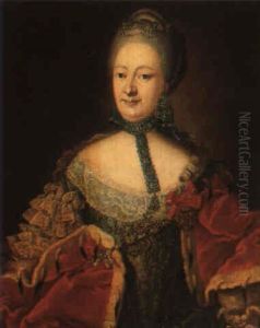 Portrait Of A Lady Wearing A Red Fur Lined Cape