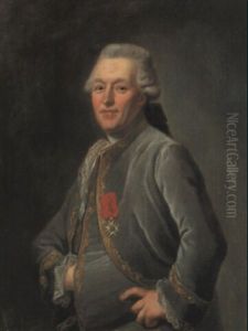 Portrait Eines Edelmannes Im Grauen Rock Mit Dem Orden 'du Saint Esprit' by Johann Ernst Heinsius
