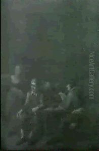 Reunion Dans Un Interieur D'auberge by Egbert van Heinskert