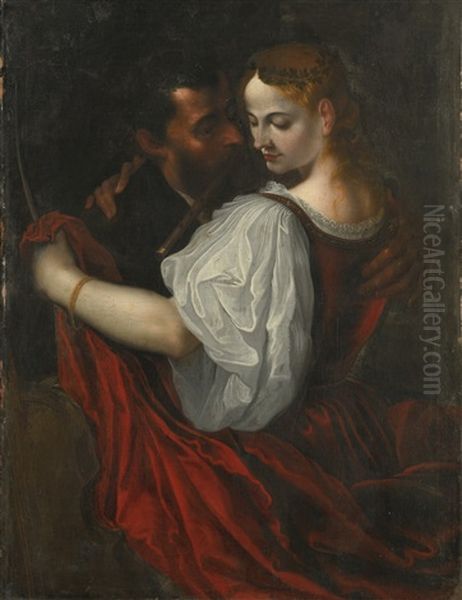 Dancing Couple With A Viola Da Gamba - view 1