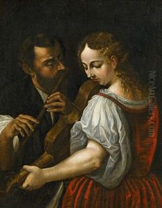 Musizierendes Paar by Joseph The Elder Heintz