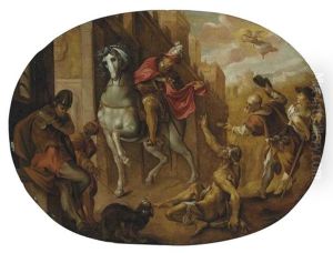 Saint Martin Dividing His Cloak by Joseph The Elder Heintz