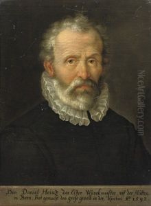 Portrait Of Daniel Heinz, Bust-length, In A Black Costume With A White Collar by Joseph The Elder Heintz