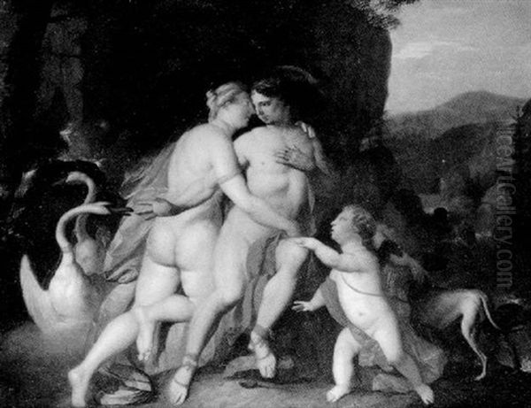Venus And Adonis In A Landscape - view 1