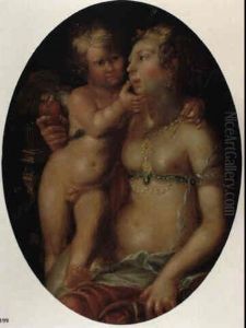 Venus Und Amor by Joseph The Elder Heintz