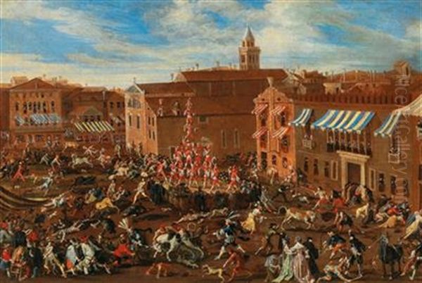 The Bull Hunt In Campo San Polo, Venice - view 1