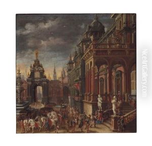 The Judgment Of Solomon; And The Arrival Of The Queen Of Sheba by Joseph Heintz the Younger
