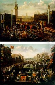 Venice: The Embarkation Of The Doge On The Bucintoro On Ascension Day by Joseph Heintz the Younger